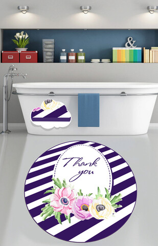 Covoras de baie, L'essentiel Maison, Thank You (100 cm), Poliester, Multicolor