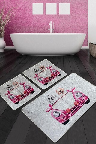 Set covorase de baie, L'essentiel Maison, Dogs Vosvos Djt, Poliester, Multicolor