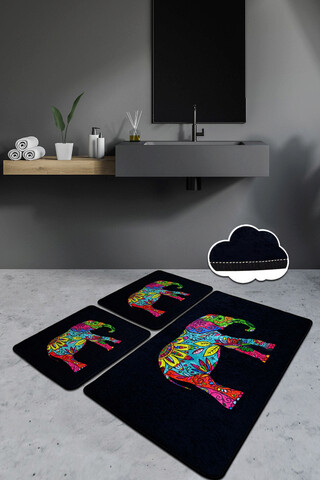 Set covorase de baie, L'essentiel Maison, Olifant, Poliester, Multicolor