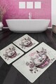 Set covorase de baie, L'essentiel Maison, Rose Basket Djt, Poliester, Multicolor