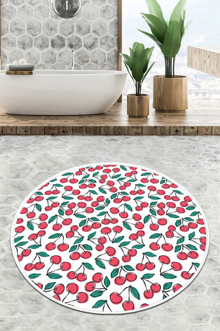 Covoras de baie, Chilai, Ciliegia Circle Djt 140, Poliester, Multicolor