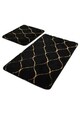 Set covorase de baie 2 piese, Chilai, Infinity, Acril, Negru