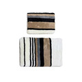 Set covoraș de baie acrilic, L'essentiel Maison, Steingra, Ecru / Negru / Maro