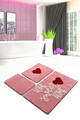 Set covoraș de baie (3 bucăți), Chilai, Home Sweet Home, Acril, Roz