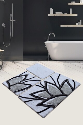 Set covoraș de baie (3 bucăți), Chilai, Lotus, Acril, Multicolor