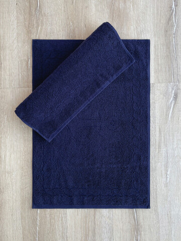 Set covorase de baie, L'essentiel Maison, Capa, Bumbac, Albastru inchis