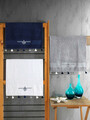 Set prosoape de baie 3 piese, Cotton Box, Asorti, Bumbac, Albastru închis / Alb / Gri