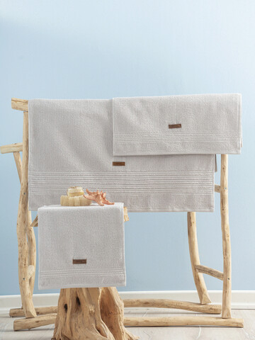 Set prosoape (3 bucăți), Cotton Box, Wellness, Bumbac, Gri