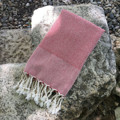 Prosop de plaja, L'essentiel Maison, Retro, Rosu