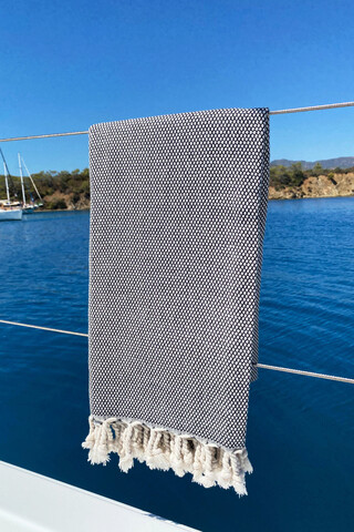 Prosop de plaja, L'essentiel Maison, Likya, Alb/Negru