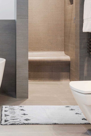 Covoras de baie, Irya Home, Sherry, 70x110 cm, Bumbac, Gri