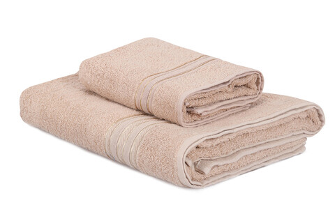 Set prosoape de baie 2 piese, Whitney, Dora, Bumbac, Cappuccino