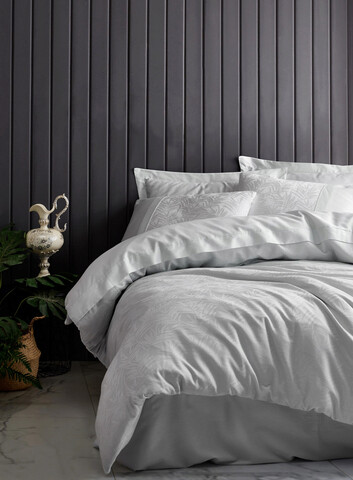 Lenjerie de pat dubla, L'essentiel Maison, Leaf, Albastru