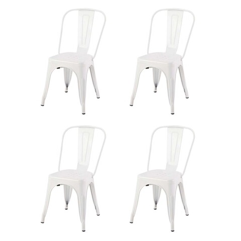 Set 4 scaune Retro, Heinner, metal, alb