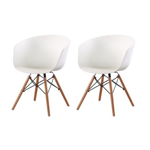 Set 2 scaune pentru living Berta, Heinner, plastic, alb
