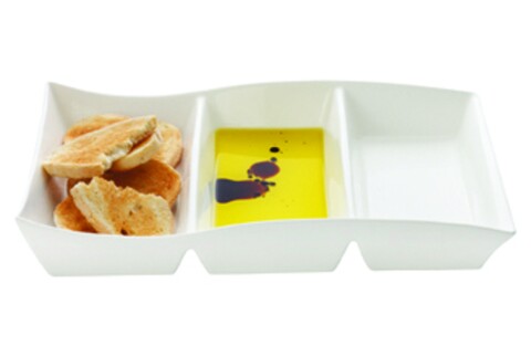 Platou servire aperitive White Basic Motion, Maxwell & Williams, 26 x 37 cm, portelan, alb