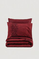 Lenjerie de pat dubla King (FR), Sooty - Claret Red, Cotton Box, Bumbac Ranforce