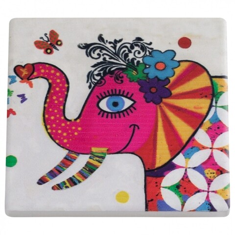 Suport pentru pahare Smile Style Princess, Maxwell & Williams,  9 x 9 cm, pluta ceramica, multicolor