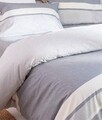 Lenjerie de pat dubla King (cearceaf cu elastic) 4 piese, Viento - Grey, Elliott, 50% bumbac / 50% poliester