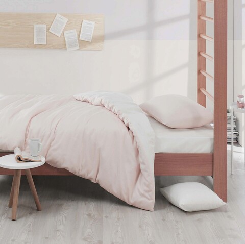 Lenjerie de pat pentru o persoana, Mix - Salmon, Cream, Acasă EnLora, 65% bumbac/35% poliester