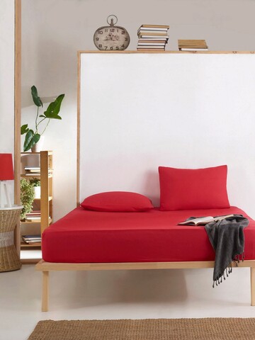 Set de pat dublu 3 piese, Fresh Color - Red, EnLora Home, Bumbac Ranforce