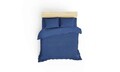Lenjerie de pat dubla, Düzboya - Sax Blue, EnLora Home, 65% bumbac/35% poliester
