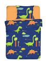 Lenjerie de pat pentru copii, Dinolar - Dark Blue, EnLora Home, Bumbac Ranforce