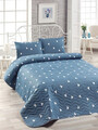 Set cuvertura Single 160x220 cm, 2 piese, L'essentiel Maison, Üçgen, Albastru/Alb