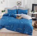 Lenjerie de pat dubla 3 piese, Dide - Blue, EnLora Home, Bumbac Ranforce