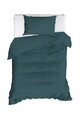 Set lenjerie de pat pentru o persoana 2 piese, Fresh Color - Green, EnLora Home, Bumbac Ranforce