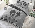 Lenjerie de pat Royal Textile, Dreamhouse His and Her Again Anthracite, 3 piese, 100% bumbac, antracit