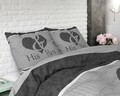 Lenjerie de pat Royal Textile, Dreamhouse His and Her Again Anthracite, 3 piese, 100% bumbac, antracit