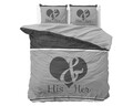 Lenjerie de pat Royal Textile, Dreamhouse His and Her Again Anthracite, 3 piese, 100% bumbac, antracit