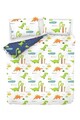 Lenjerie de pat dubla 3 piese, L'essentiel Maison, Dinolar, White / Dark Blue / Green / Orange / Yellow