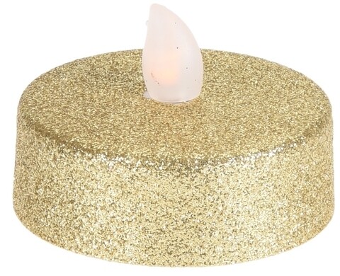 Set 2 lumanari cu LED Jumbo, 5.8x2.2 cm, auriu