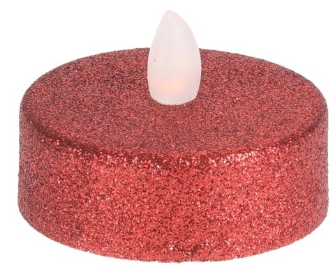 Set 2 lumanari cu LED Jumbo, 5.8x2.2 cm, rosu