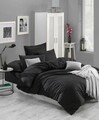 Lenjerie de pat dubla 3 piese, Fresh Color - Black, EnLora Home, Bumbac Ranforce