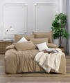Lenjerie de pat dubla 3 piese, Fresh Color - Light Brown, EnLora Home, Bumbac Ranforce