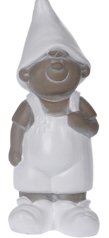 Pitic de gradina Boy, 16 x 13 x 38 cm, portelan, alb