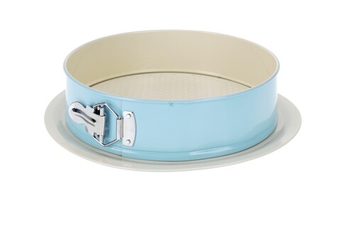 Tava pentru tort, La Cucina Retro, 29 cm, margini detasabile, otel carbon, albastru
