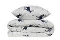 Set cuvertura matlasata dubla King (FR), 3 piese, Geyik - Dark Blue, EnLora Home, 65% bumbac/35% poliester