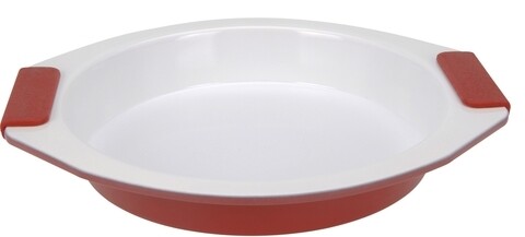 Tava de copt, 26.5 x 29 x 4 cm, otel carbon/ceramica, rosu