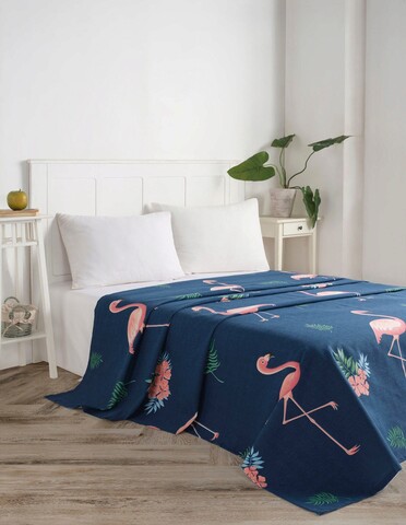 Cuvertura matlasata dubla, L'essentiel Maison, Big Filamin, Bumbac, Dark Blue / Pink / Green / White