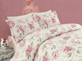 Lenjerie de pat dubla 3 piese, L'essentiel Maison, Care, 65% bumbac/35% poliester, Pink / Cream / Green
