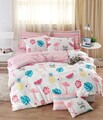 Lenjerie de pat dubla 3 piese, L'essentiel Maison, Kokteyl, 65% bumbac/35% poliester, White / Pink / Yellow / Blue