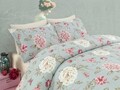Lenjerie de pat dubla 3 piese, Sandiego - Mint, Eponj Home, 65% bumbac/35% poliester