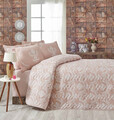 Set cuvertura matlasata Single 160x220 cm, 2 piese, L'essentiel Maison, Pure, 65% bumbac/35% poliester , Pulbere / Alb