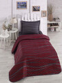 Set cuvertura matlasata Single 160x220 cm, 2 piese, L'essentiel Maison, Verda, 65% bumbac/35% poliester , Roșu Claret / Antracit