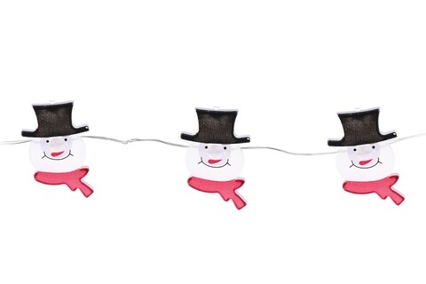 Ghirlanda luminoasa Xmas Snowman, 195 cm, 40 LED-uri, multicolor