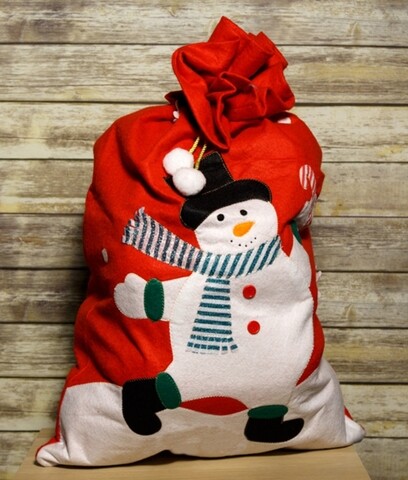 Sac pentru cadouri Snowman, 60x97 cm, pasla, multicolor
